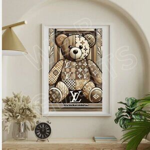 Louis Vuitton Teddy Bear 11x17 Art Print (Luxury Prints, Artwork, Home decor)